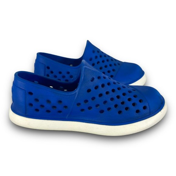 Toms Romper Perforated Sneakers 10010624 Low Top Slip On Blue White Toddler 7 - Picture 3 of 10